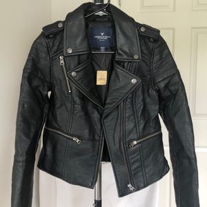 NWT American Eagle Leather Jacket- Black